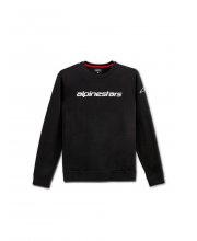 Black/White Alpinestars Linear Crew Fleece at JTS Biker Clothing